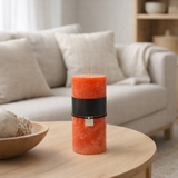 Bougie cylindrique J-Line - orange - grande - 52U en situation