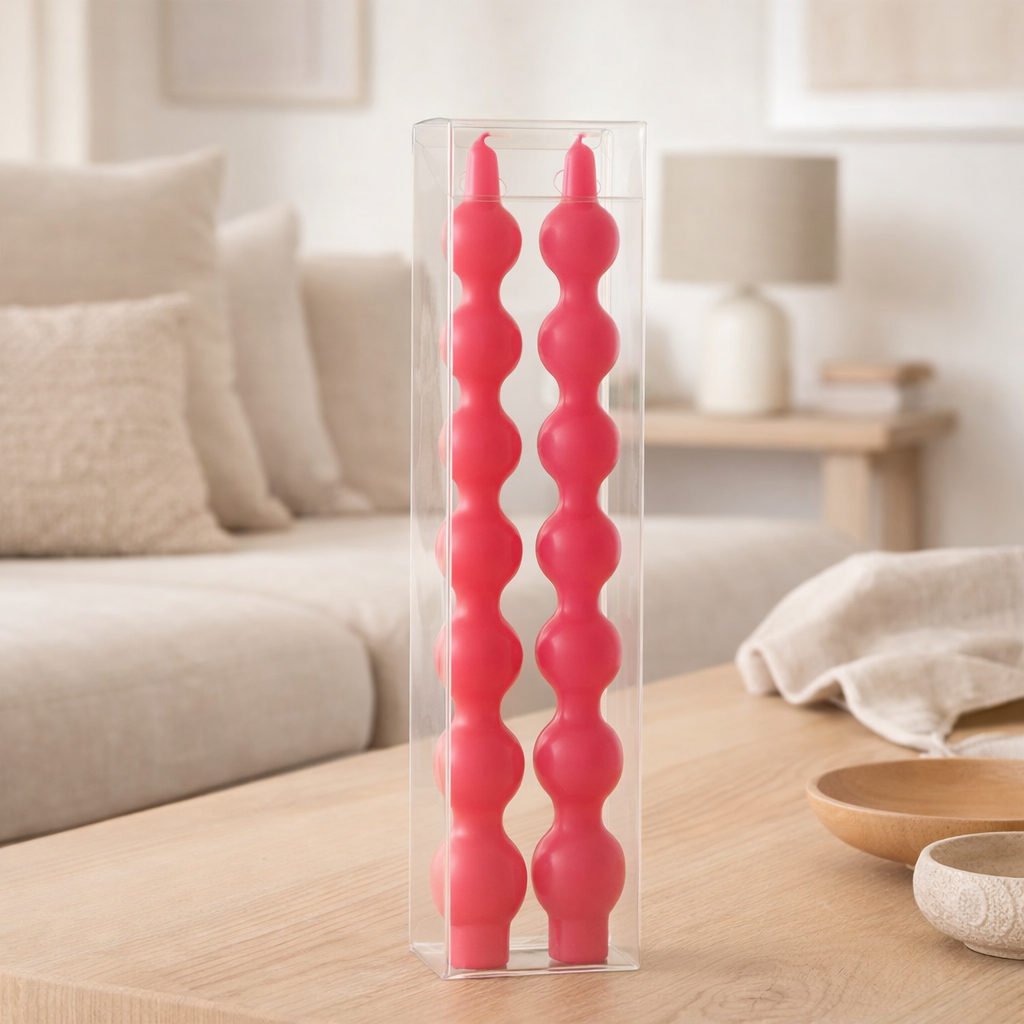 J-Line Coffret 2 Bougies Gourde Fuchsia-5H en situation
