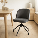 J-Line Chaise Turn/Up/Down Velours Gris Foncé en situation