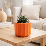 Pot de fleur J-Line Summer - céramique - orange - M - Ø 15 cm en situation