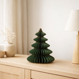 J-Line Arbre de Noël Waves Papier Vert Foncé/Cuivre Petit en situation