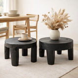 Table J-Line Ronde - bois - noir - lot de 2 en situation