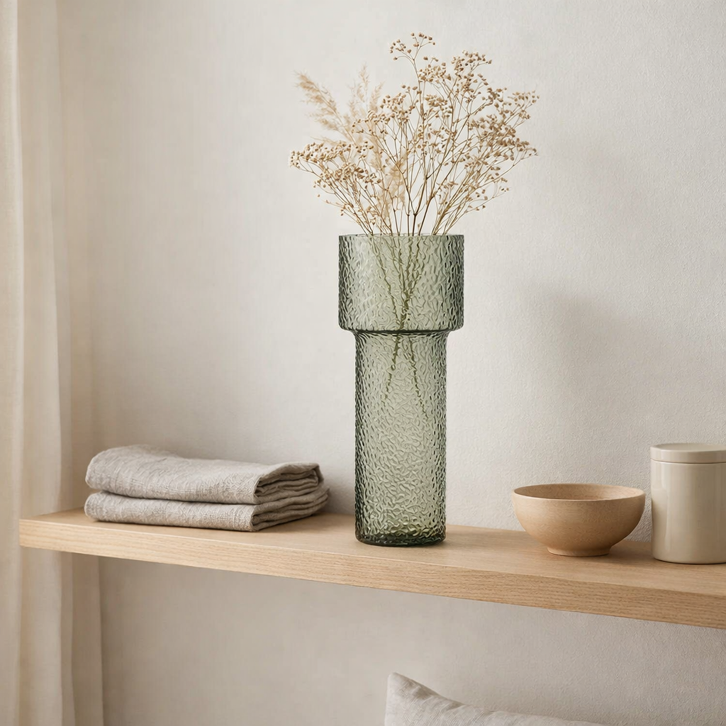 J -line Vase Bbetty - Verre - Green - Grand - 45 cm de haut en situation
