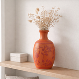 J-Ligus / fleurs en vase en ligne - Céramique - Orange / Pink - 38 cm de haut en situation
