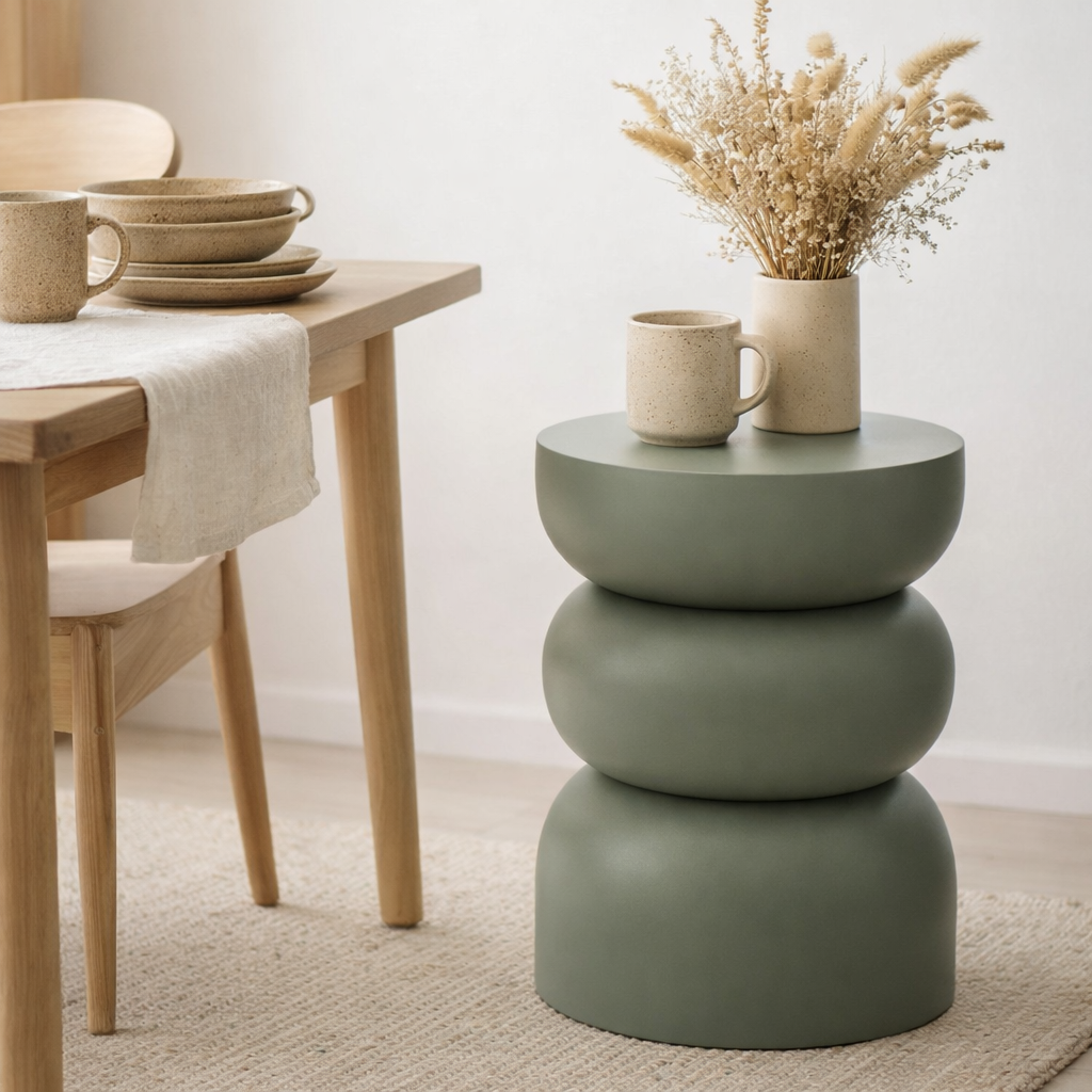 Table d'appoint J-Line Lise - fer - vert en situation