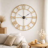 J -line Klok Roman - Roard / Metal - Naturel - Large - Ø 100 cm en situation
