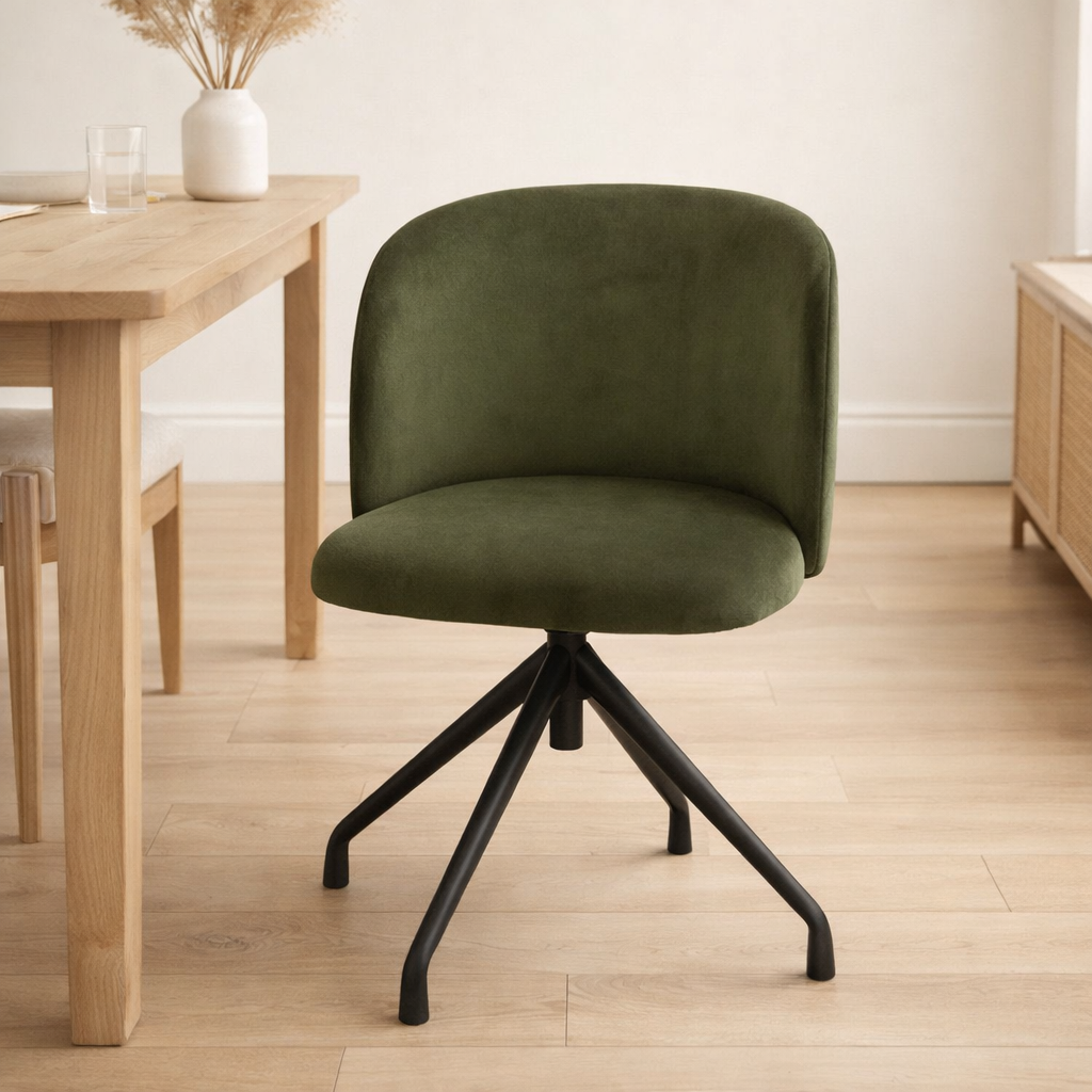 J-Line Chaise Turn/Up/Down Velours Vert Foncé en situation