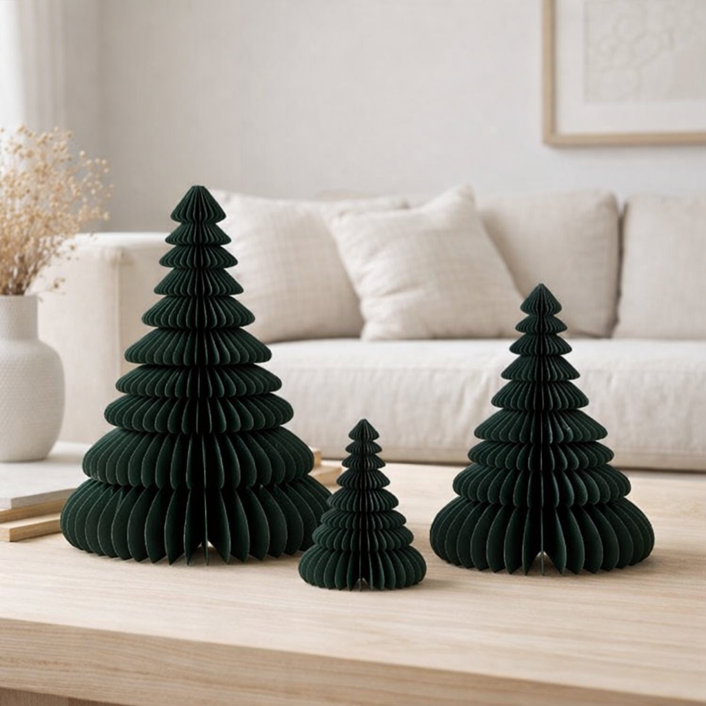 J -line Décoration de Noël Free pliable - Papier - Green - Grand en situation