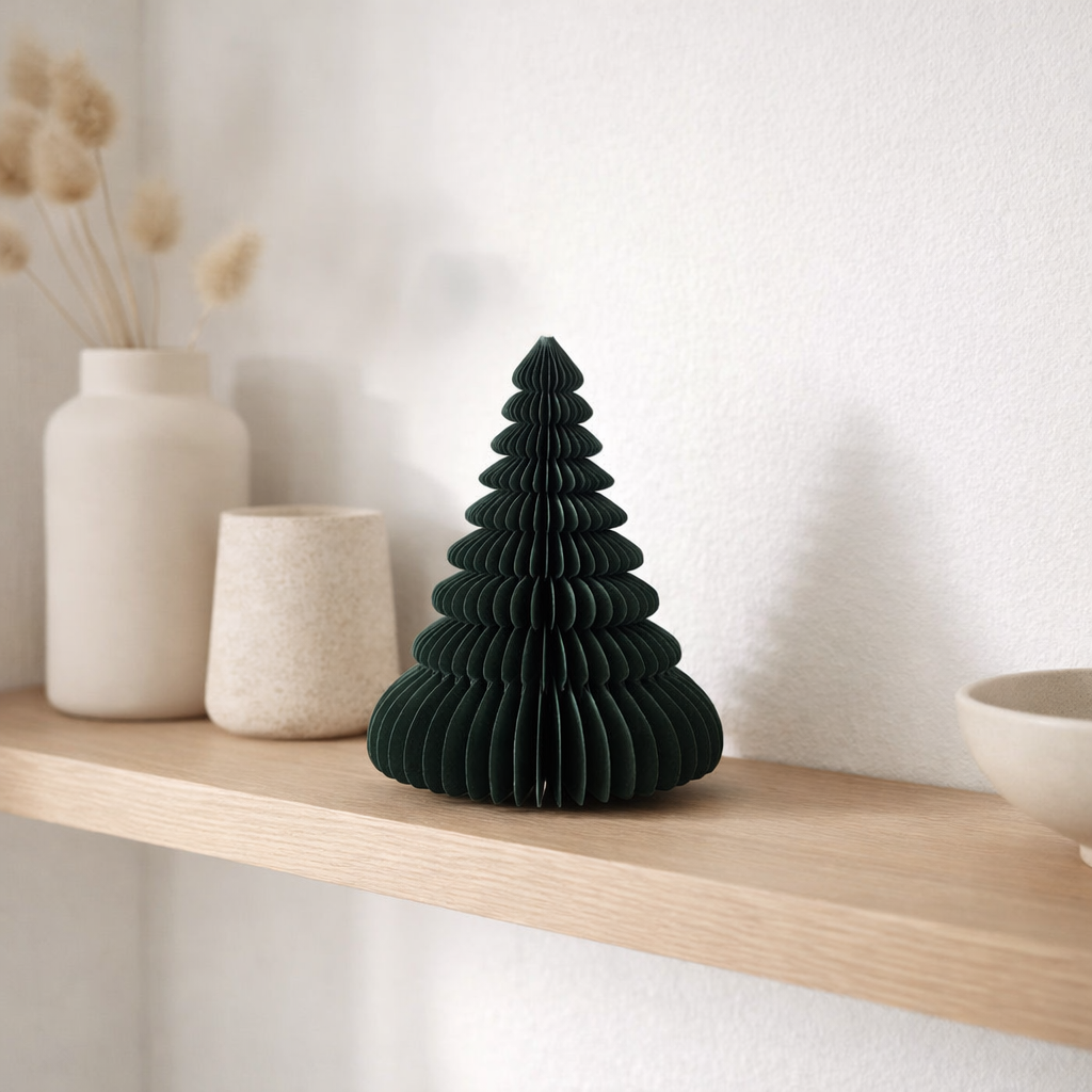 J -line Decoration Arbre de Noël pliable - Papier - Green - Medium en situation
