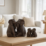J -line Figure Couple Elephant - Polyresin - Brown foncé - grand en situation