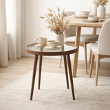 Table d'appoint J-Line Round - métal/verre - marron foncé en situation
