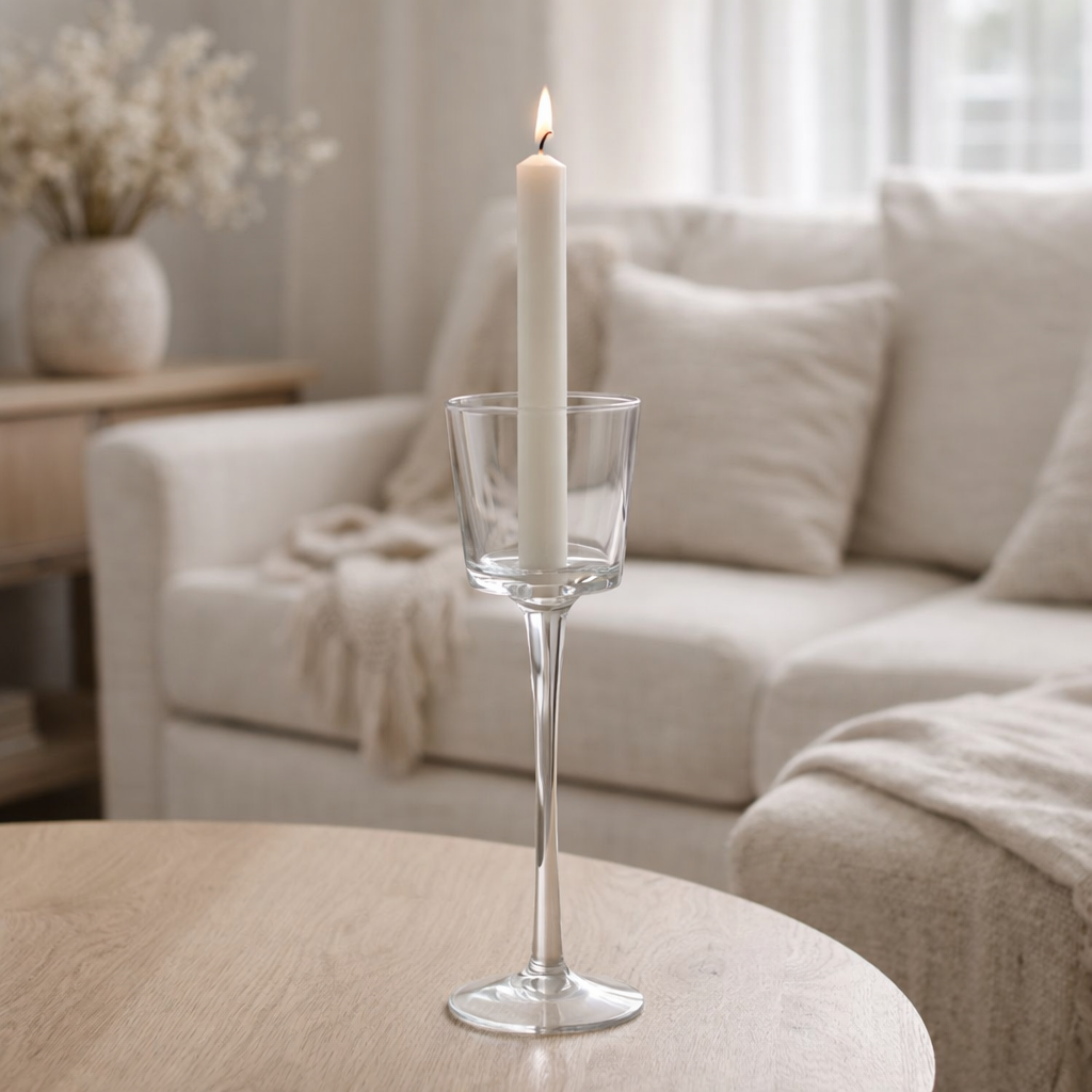Bougeoir J-Line Conique Sur Pied - verre - transparent - moyen en situation