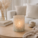 Bougeoir J-Line Mosaic Straight - verre - gris/nacre - grand en situation