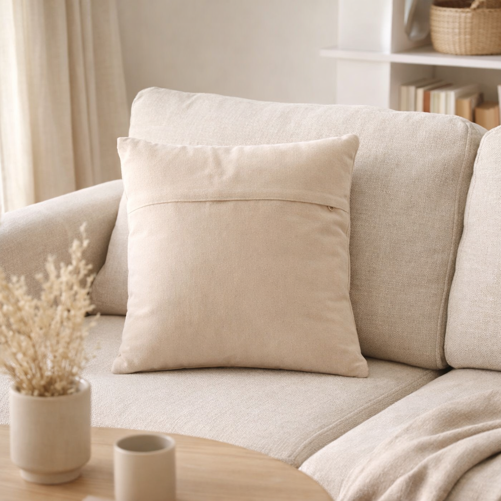 Coussin J-Line Cosy - coton - beige - grand en situation