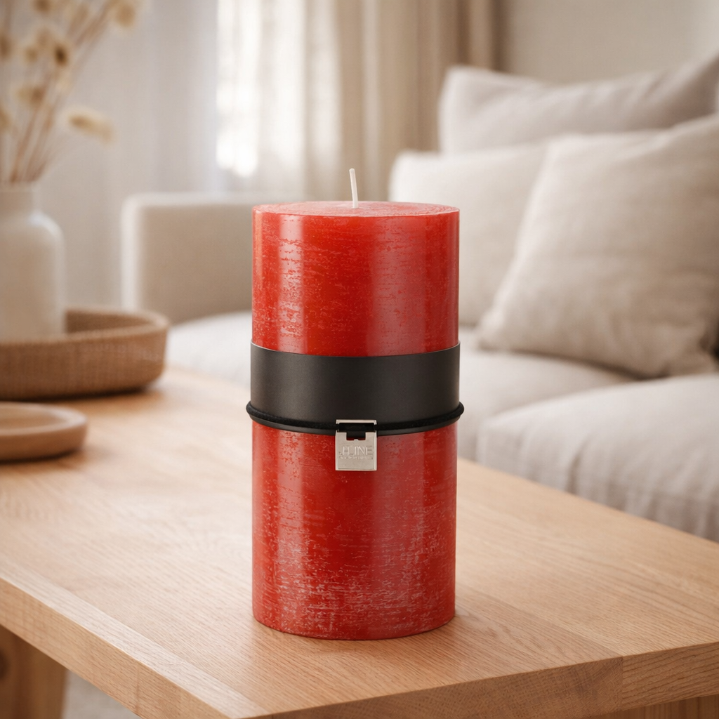 Bougie cylindrique J-Line - rouge - XXL - 150U en situation