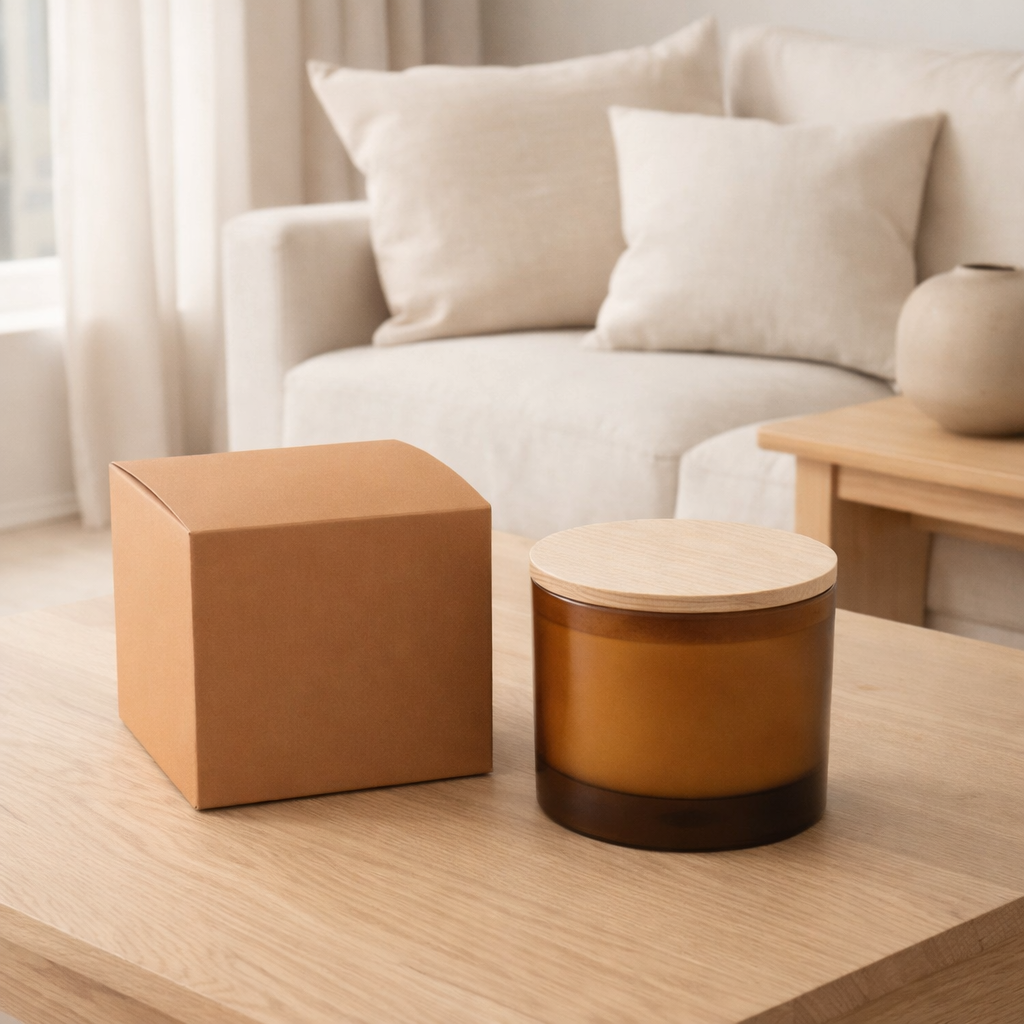 J-Line geurkaars Accords Essentiels - Ambre Intime - oker - 28U en situation