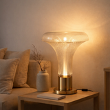 Lampe de table J -line - métal / verre - or / transparent - lumières LED en situation