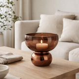J -line Windlight Rended sur pied - Verre - Brown - Ø 23 cm en situation
