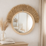 Miroir J-Line Melissa Paille - raphia - naturel/blanc - petit en situation