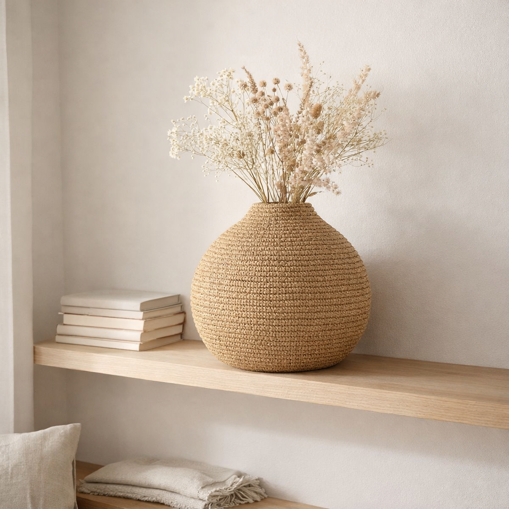J -line Vase Round - Grass - Natural - Ø 44 cm en situation
