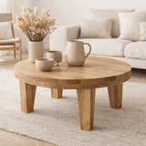 Table basse J-Line Ronde Mango - bois - naturel en situation