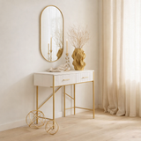 J -line Spiegel Ovale Spied - Glass / Metal - Gold - 50 x 100 cm en situation