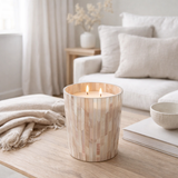 Bougie parfumée J-Line Noa - Tender Rose - verre - rose - grande - 75U en situation