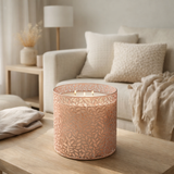 Bougie parfumée J-Line Tender Rose - verre - rose - grande - 120U en situation