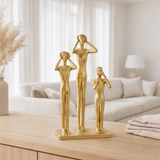 Figurines J-Line Voir/Entendre/Parler Silent Resine Or en situation