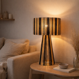 J-LIGNE LAMP ROPES - Metal / Paper - Black / Naturel en situation