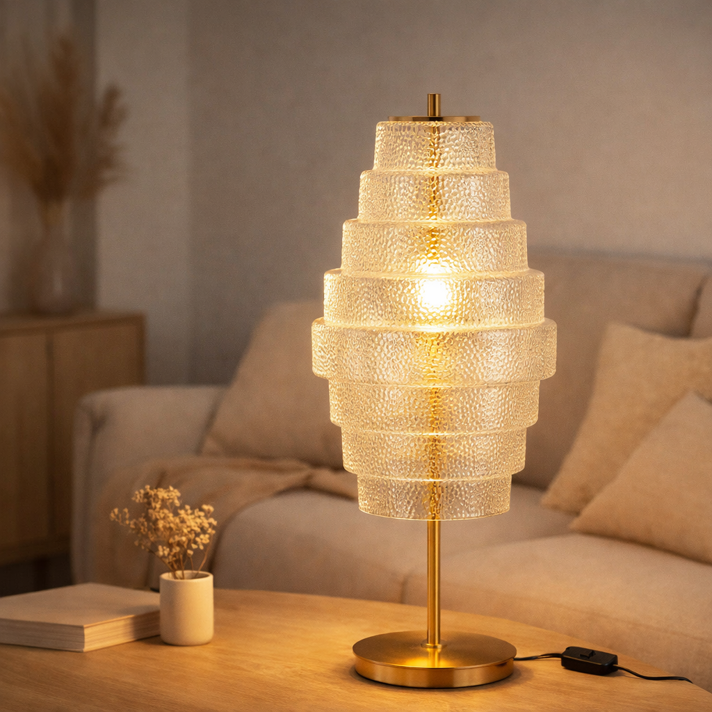 Lampe de table J -line - Metal / Glass - Transparent / ou - Lights LED en situation