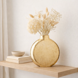 J -line Vase Miki - Verre - Transparent / Gold - Grand - 25,5 cm de haut en situation
