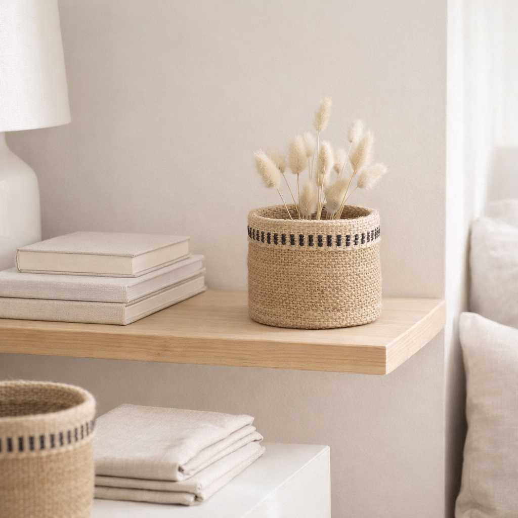 J-Line panier Round + Band - jute - naturel/beige - extra petit en situation