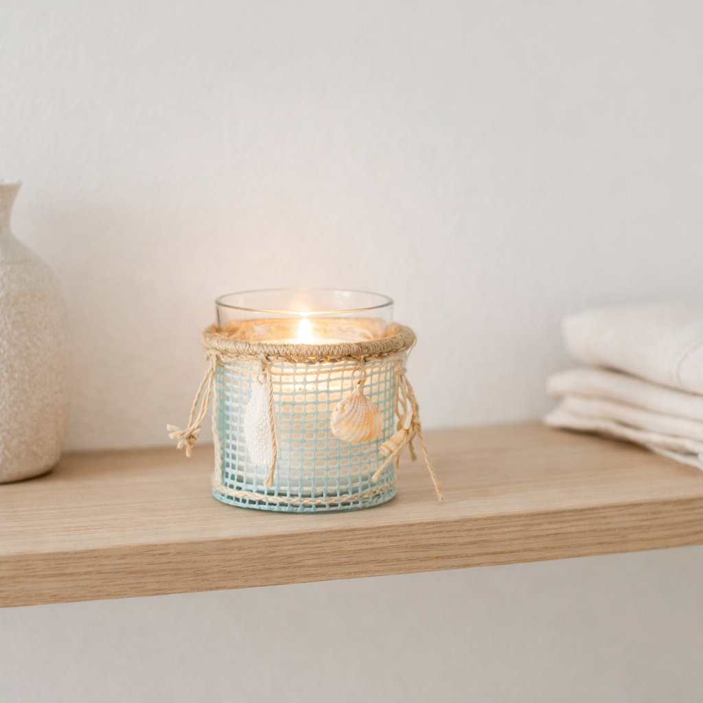 J-Line photophore Sea Decoration - verre - bleu/blanc en situation