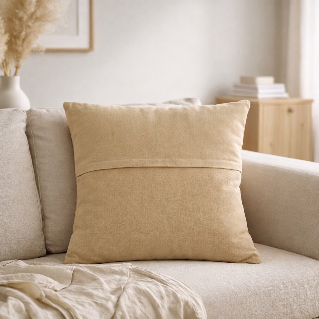 Coussin J-Line Broderie - coton - beige en situation