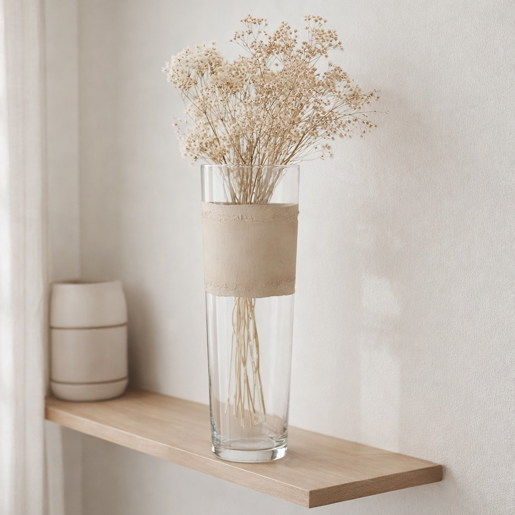 Vase J-Line Delph - verre - transparent/beige - grand en situation