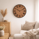 J -line Klok Nue - MDF / Iron - Natural - Small - Ø 40 cm en situation