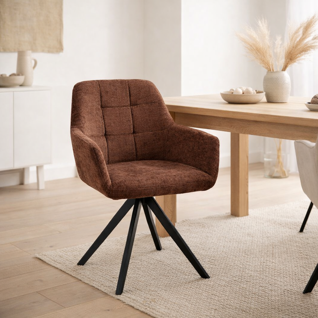 J-Line Chaise Louna Fer/Acrylique Marron en situation