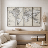 J-Line Cadre Carte du Monde Verre Gris en situation