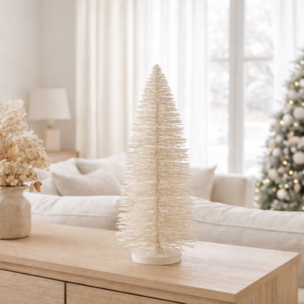 J -line décoration de Noël arbre de Noël - bois - blanc - grand en situation