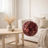 Suspension J-Line Ball Sequins - textile - bordeaux - grand en situation