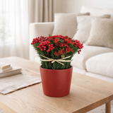 J-Line plante artificielle Roses + Baies - ciment/plastique - rouge/vert en situation