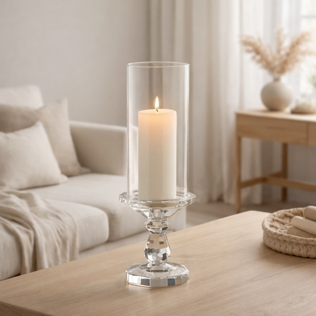 J-Line Bougeoir Marie Cristal Transparent Petit en situation