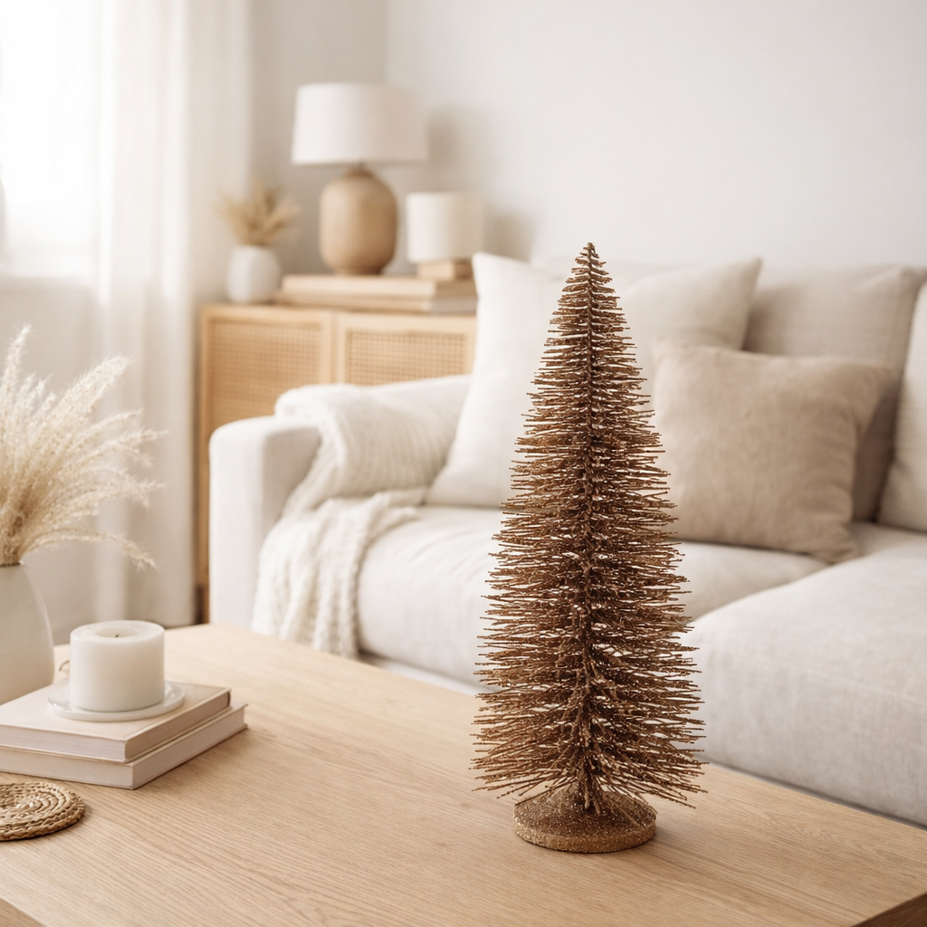 J -line décoration de Noël arbre de Noël - bois - brun - grand en situation