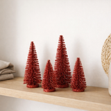 J -Liline Decoration Tree Glitter de Noël - Plastic - Red - Boîte de 8 en situation