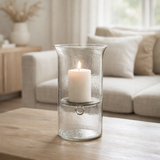 Bougeoir J-Line Assiette Blurred - verre - transparent - moyen en situation
