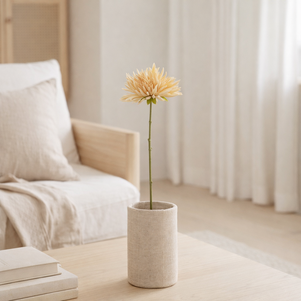 J-Line Chrysanthème Mini Plastique Orange Clair en situation
