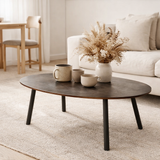 Table basse J-Line Drop en aluminium / brun de fer grand en situation