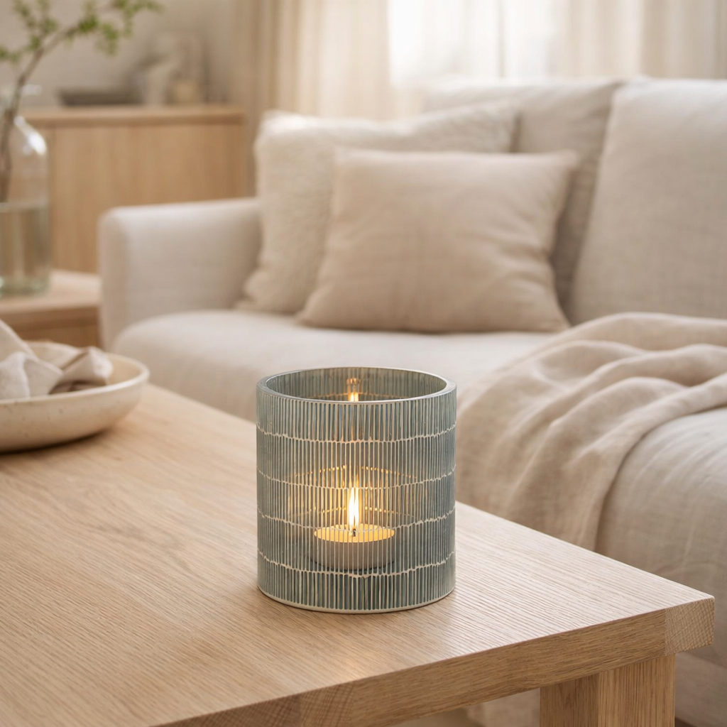 Lanterne J-Line Mosaic - verre - gris - moyen en situation