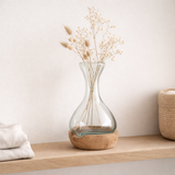 J-Line Vase Bouteille Gamal Bois/Verre Naturel/Transparent Petit en situation